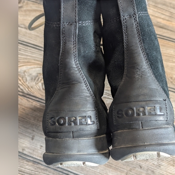 SOREL Explorer Joan Black Snow Boots In Super Condition Size 7 - Picture 6 of 10